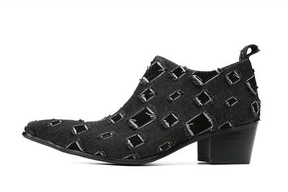 Mens Suded Zipper Wingtip Toe Ankle Chelsea Boots