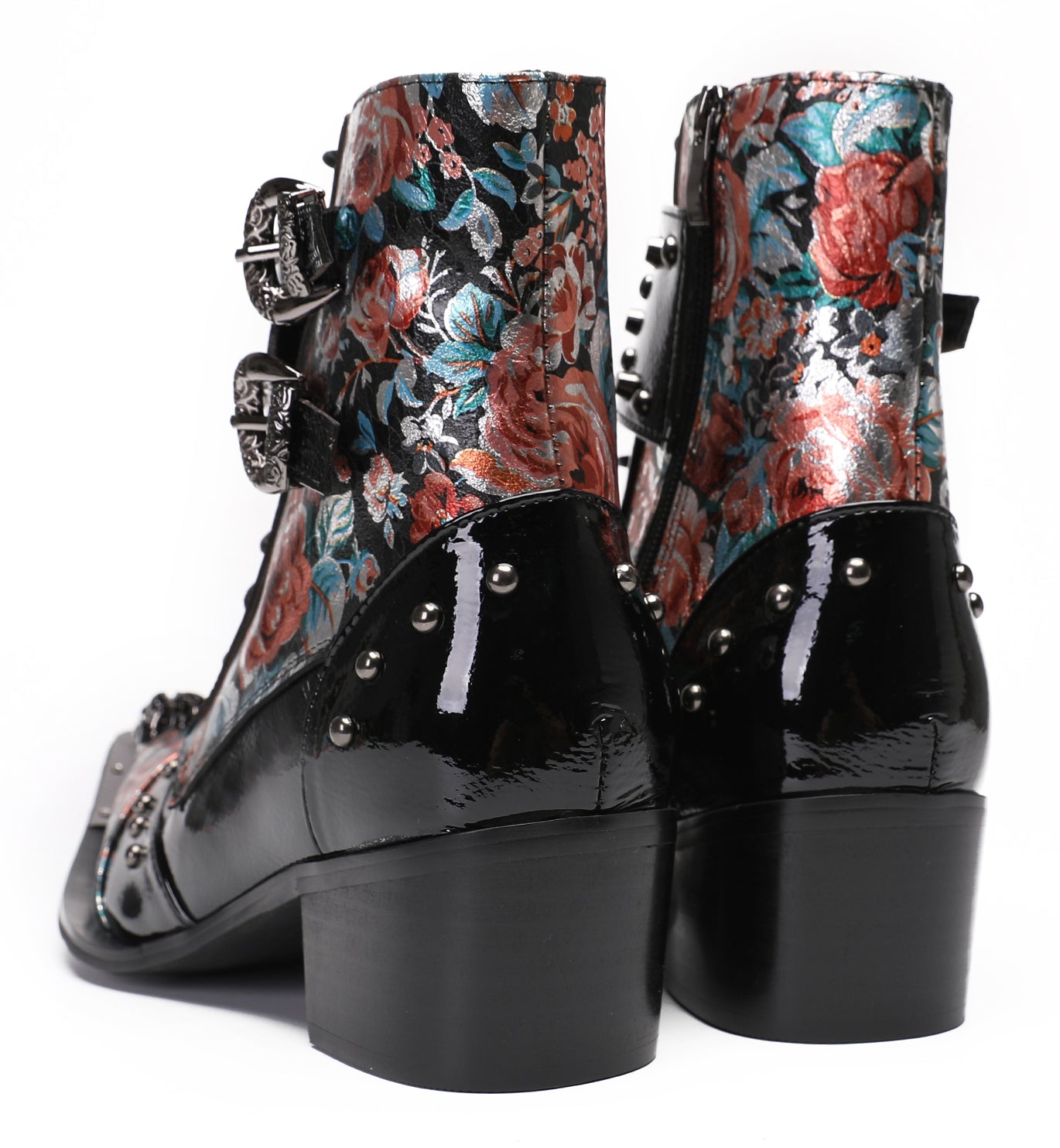 Mens Metal Tip Toe Beaded Hight Top Cowboy Western Boots