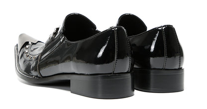 Mens Metal Pointed Toe Party Prom Disco Stage Western Loafers