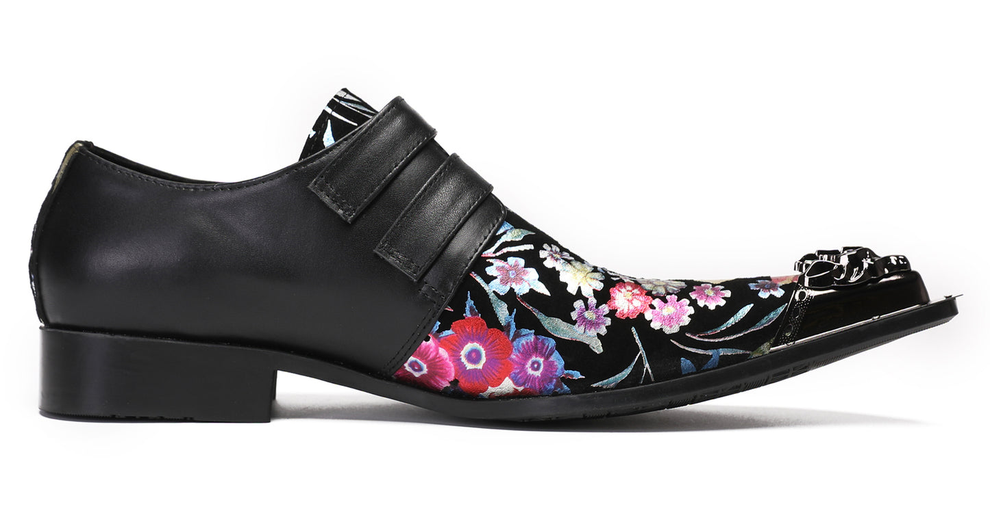 Mens Metal-Tip Toe Buckle Prom Slip On Western Loafers