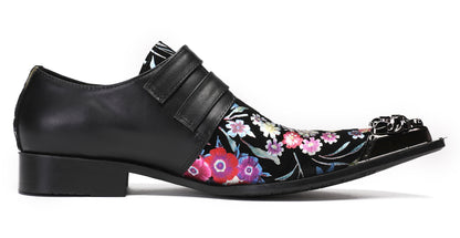 Mens Metal-Tip Toe Buckle Prom Slip On Western Loafers