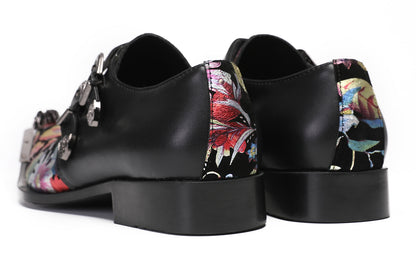 Mens Metal-Tip Toe Buckle Prom Slip On Western Loafers