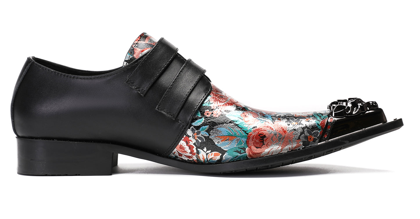 Mens Metal-Tip Toe Buckle Prom Slip On Western Loafers