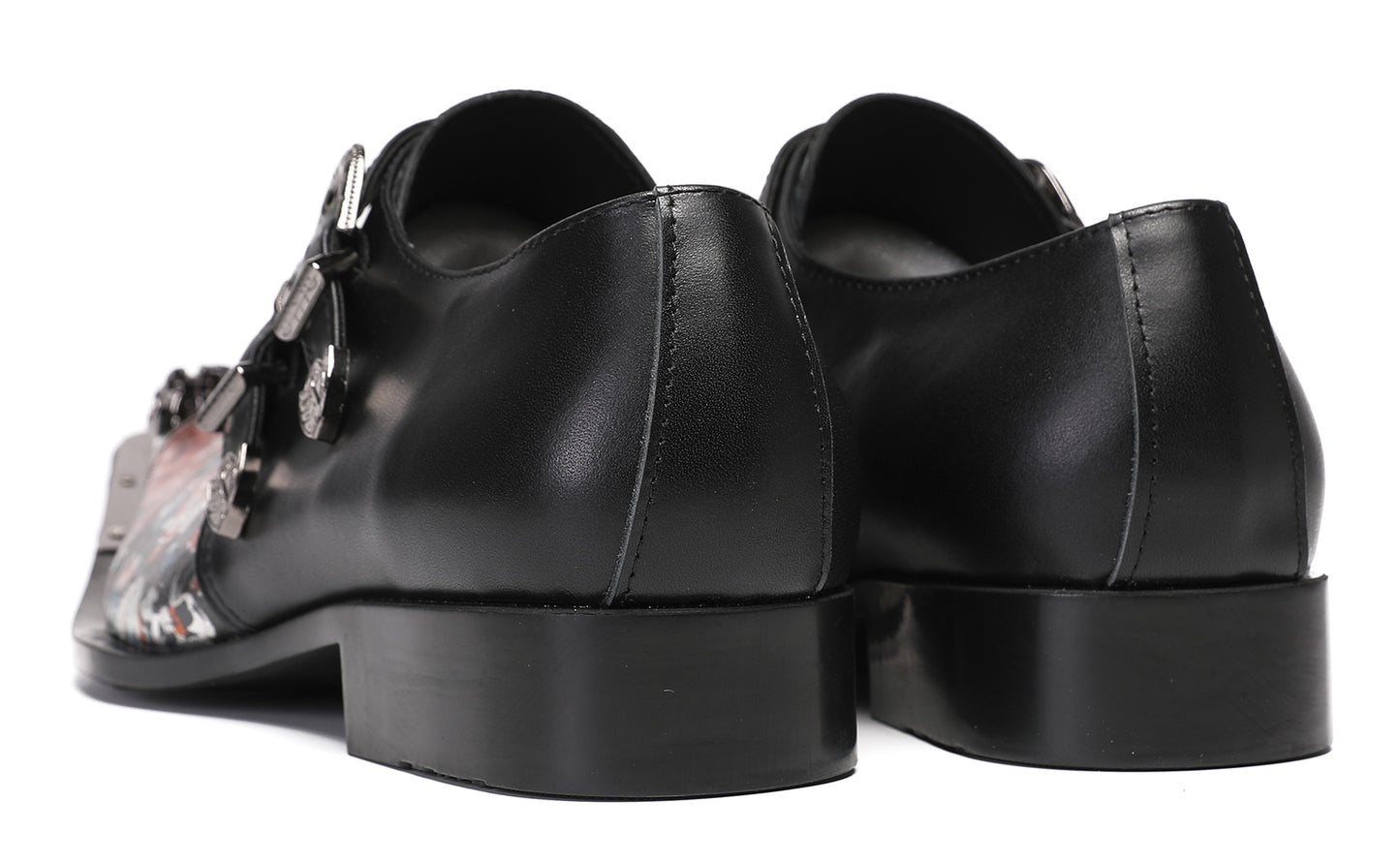 Mens Metal-Tip Toe Buckle Prom Slip On Western Loafers