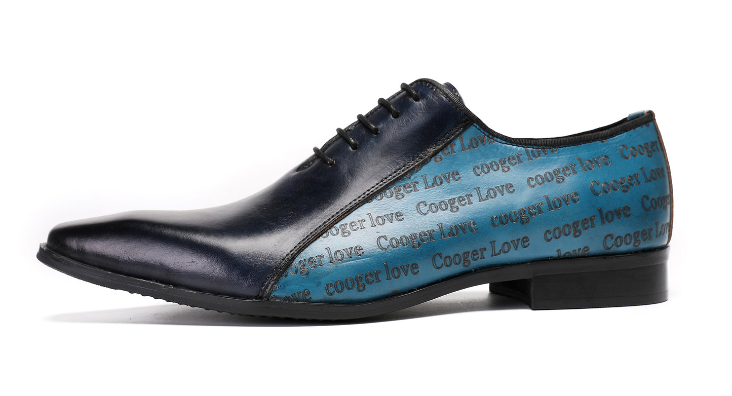 Mens Two-Tone Formal Tuxedo Prom Wingtip Oxfords