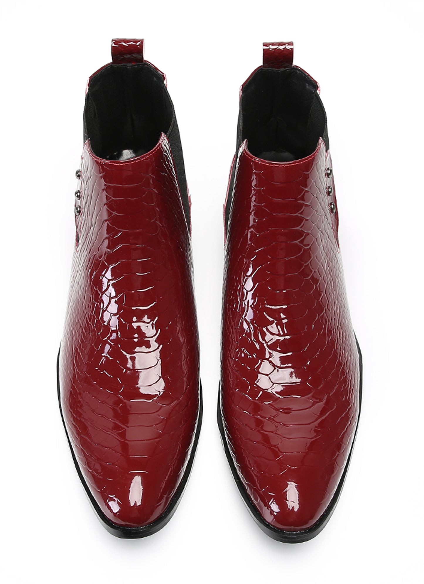 Mens Top-Grain Leather Slip-On Chelsea Boots