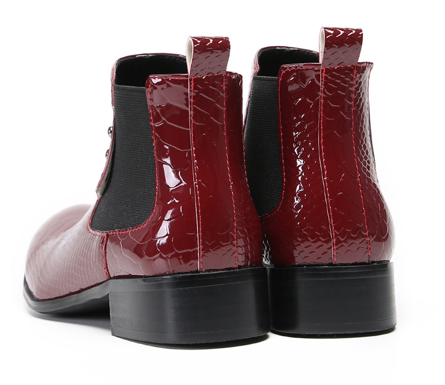 Mens Top-Grain Leather Slip-On Chelsea Boots