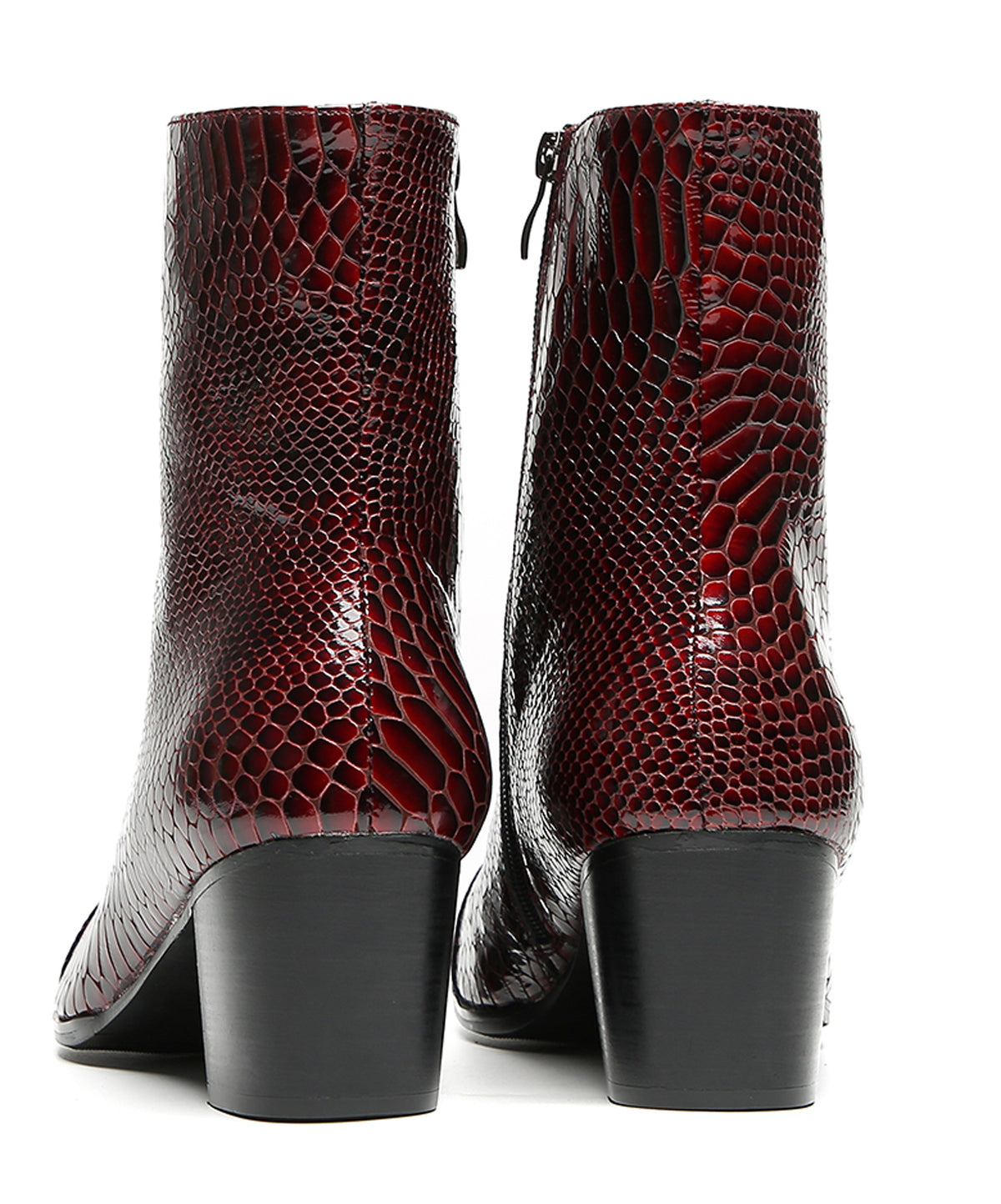 Mens Snakeskin Side Zipper Cowboy Western Boots