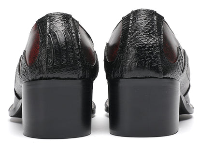 Mens Genuine Leather Metal Pointed Toe Two Tone Western Loafers
