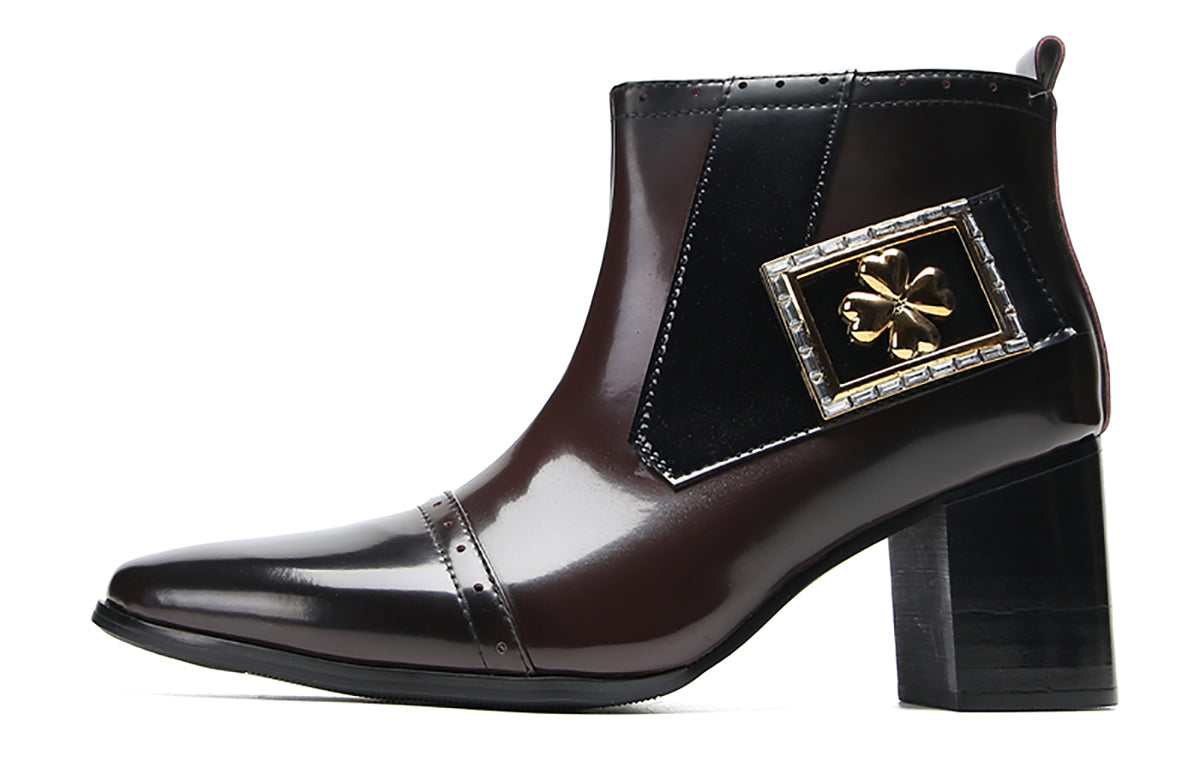 Mens Genunie Leather Casual Dress Zipper Heel Ankle Boots