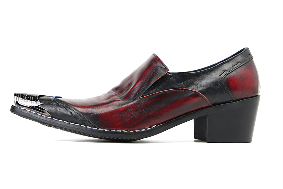 Mens Silp On Casual Dress Party Leather Metal Tip Toe Western Loafers