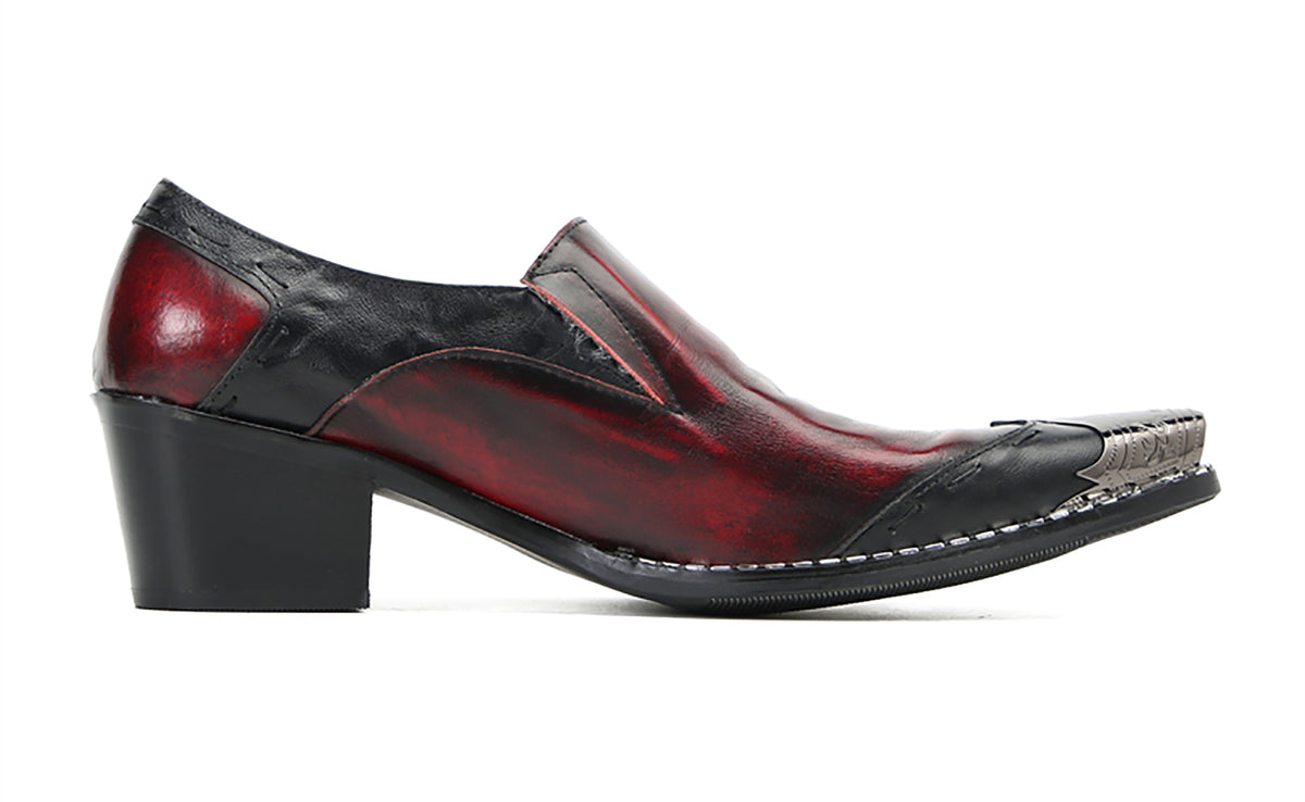 Mens Silp On Casual Dress Party Leather Metal Tip Toe Western Loafers