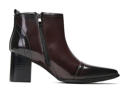 Mens Patent Leather Zipper On Side Mid Calf Heel Ankle Boots