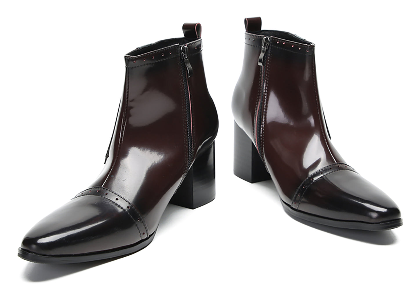 Mens Genunie Leather Casual Dress Zipper Heel Ankle Boots