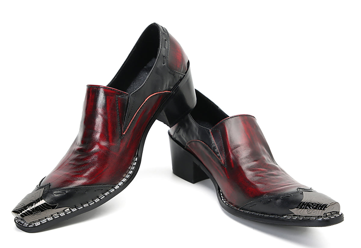 Mens Silp On Casual Dress Party Leather Metal Tip Toe Western Loafers