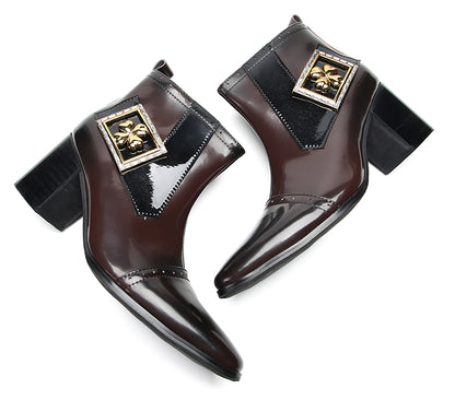 Mens Genunie Leather Casual Dress Zipper Heel Ankle Boots