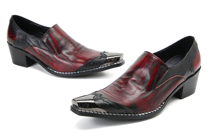 Mens Silp On Casual Dress Party Leather Metal Tip Toe Western Loafers