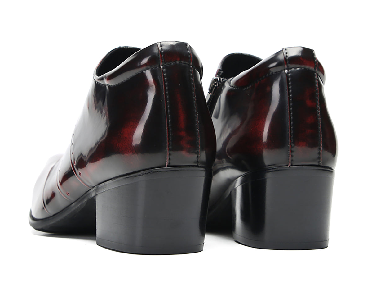 Mens Silp On Casual Dress Party Leather Pointed Toe Heel Pumps Loafers