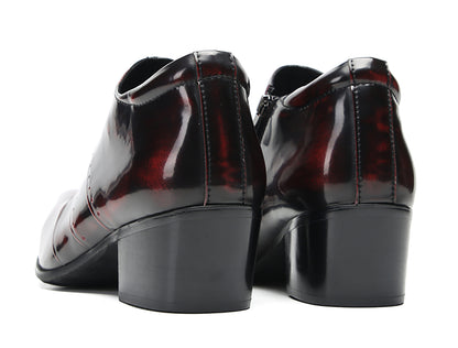 Mens Silp On Casual Dress Party Leather Pointed Toe Heel Pumps Loafers