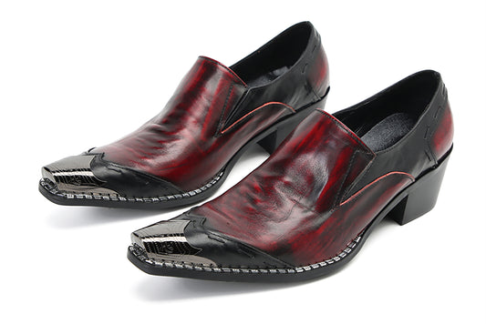 Mens Silp On Casual Dress Party Leather Metal Tip Toe Western Loafers