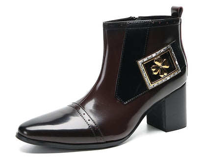 Mens Genunie Leather Casual Dress Zipper Heel Ankle Boots