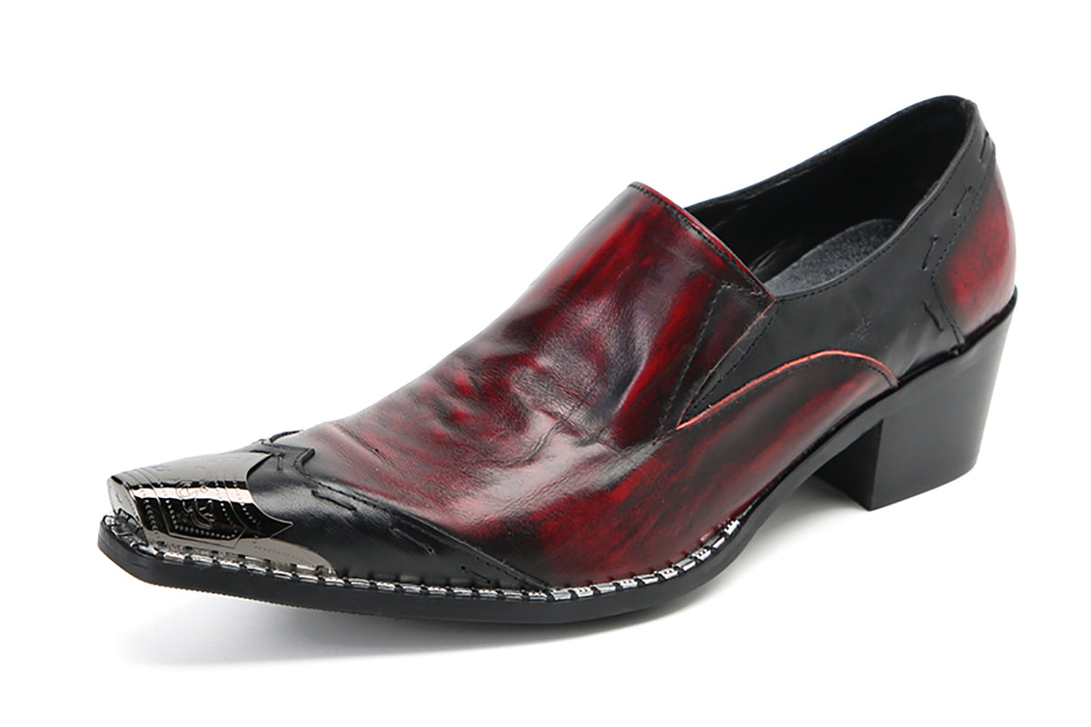 Mens Silp On Casual Dress Party Leather Metal Tip Toe Western Loafers