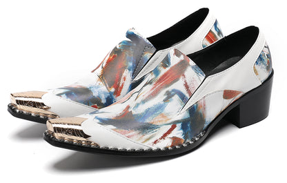 Mens Colorful Art Print Unique Artistic Design Western Loafers