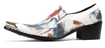 Mens Colorful Art Print Unique Artistic Design Western Loafers