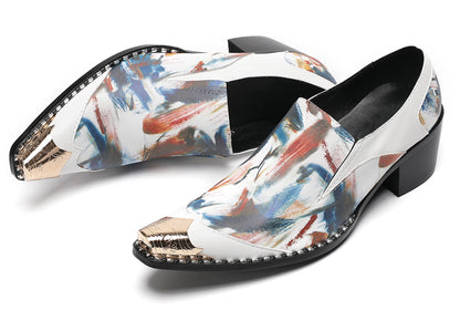 Mens Colorful Art Print Unique Artistic Design Western Loafers