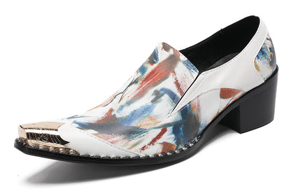 Mens Colorful Art Print Unique Artistic Design Western Loafers
