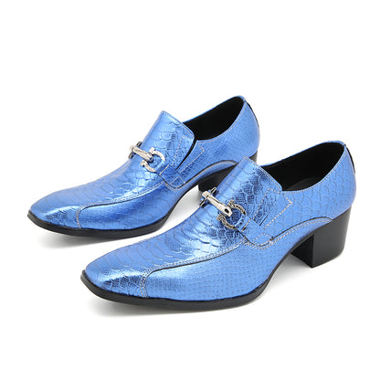 Mens Plain Toe Genuine Leather Horsebit Pump Loafers
