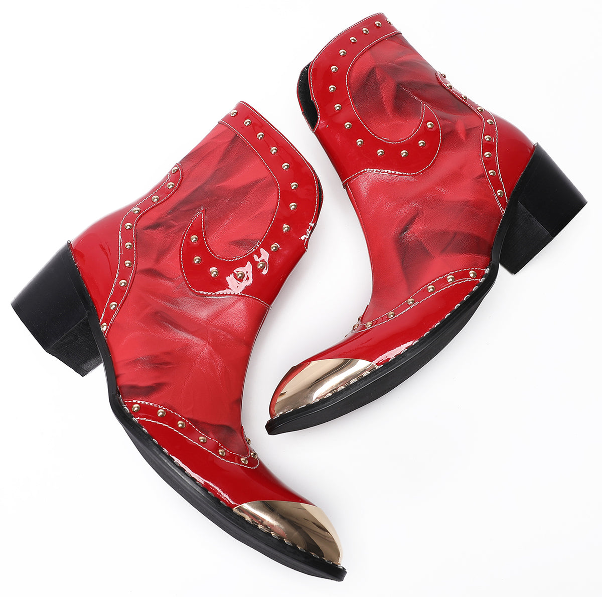 Mens Genuine Leather Casual Dress Size Zipper Cowboy Boots