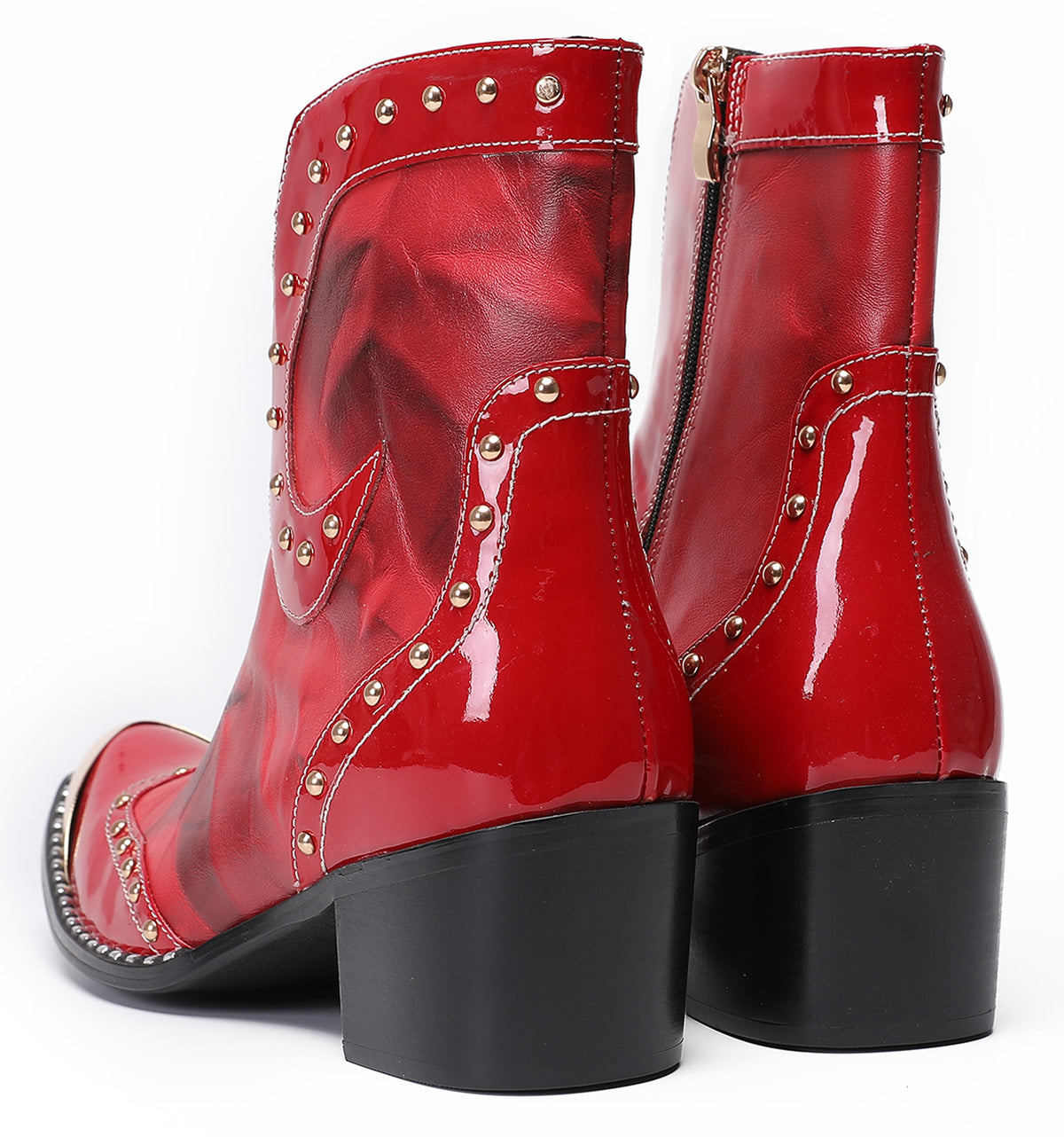 Mens Genuine Leather Casual Dress Size Zipper Cowboy Boots