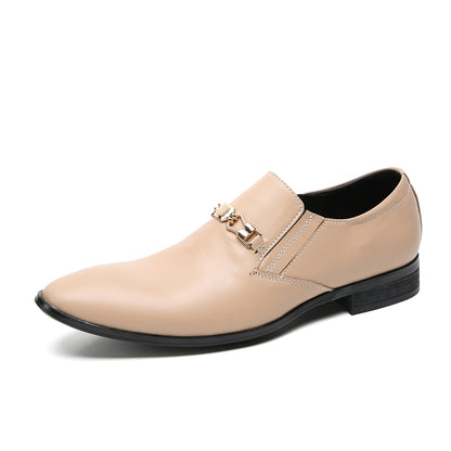 Mens Pointed Toe Genuine Leather Penny Horsebit Loafers