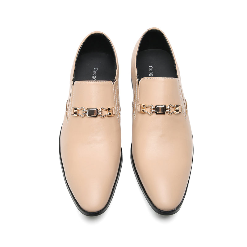Mens Pointed Toe Genuine Leather Penny Horsebit Loafers
