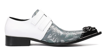 Mens Metal-Tip Toe Buckle Prom Slip On Western Loafers