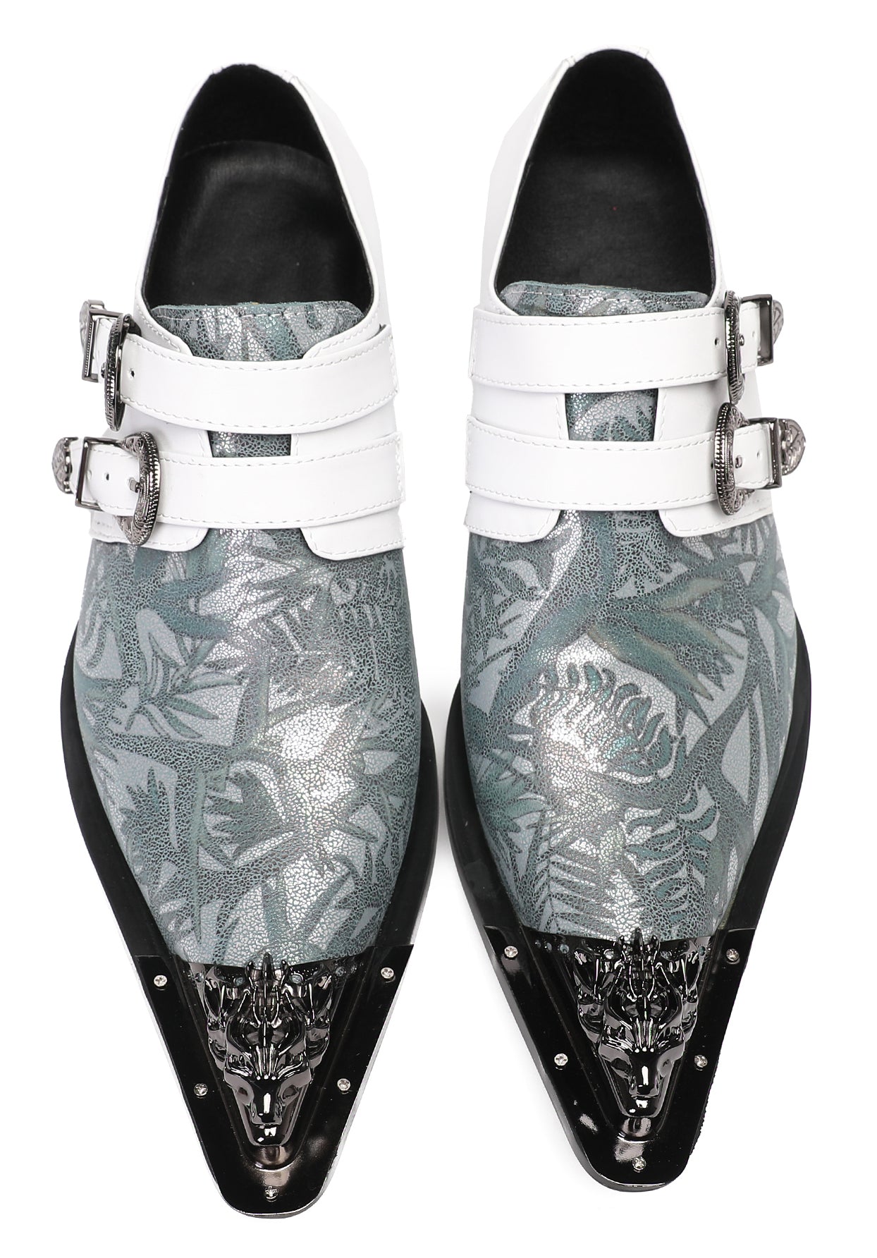 Mens Metal-Tip Toe Buckle Prom Slip On Western Loafers