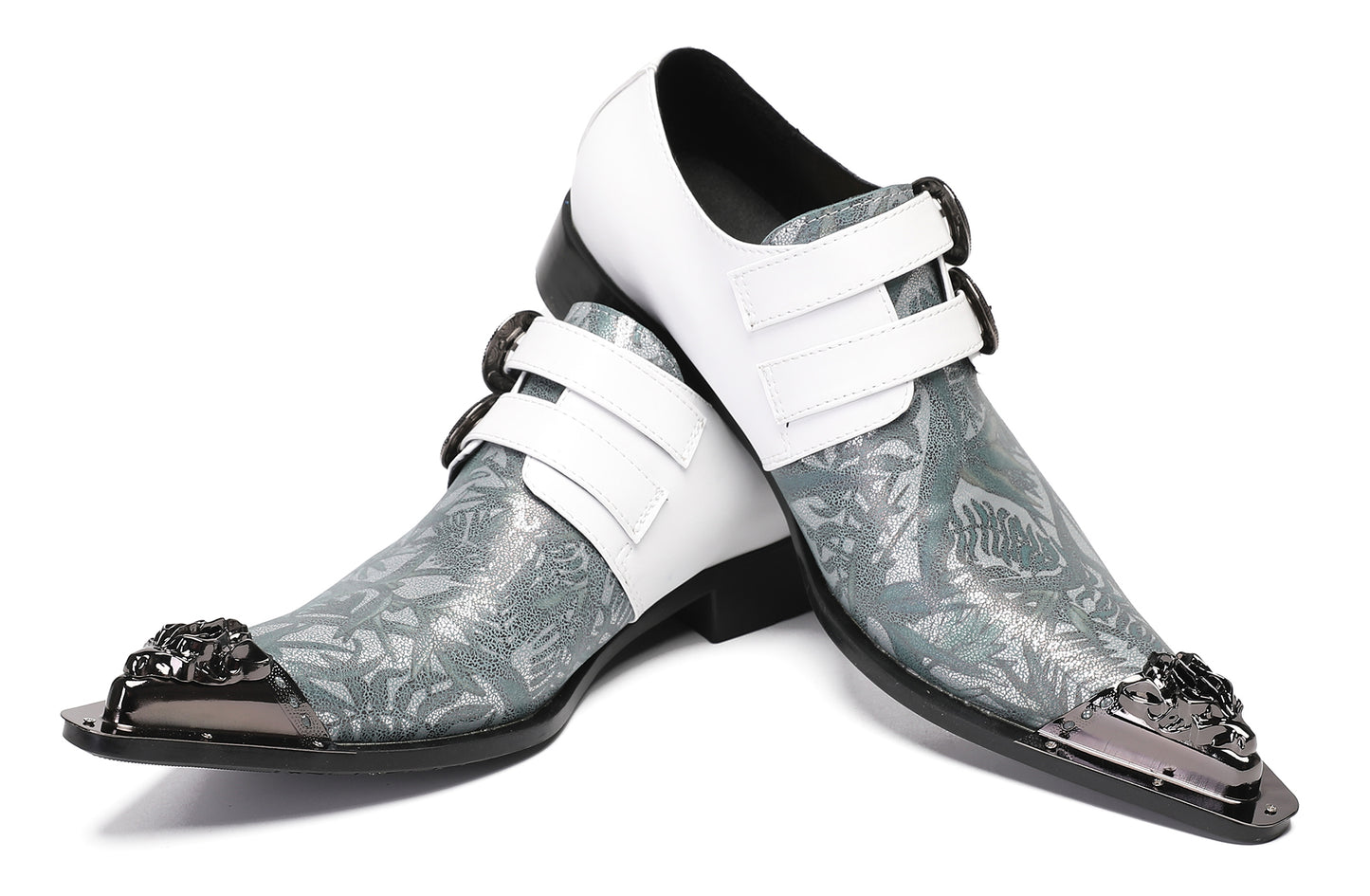 Mens Metal-Tip Toe Buckle Prom Slip On Western Loafers