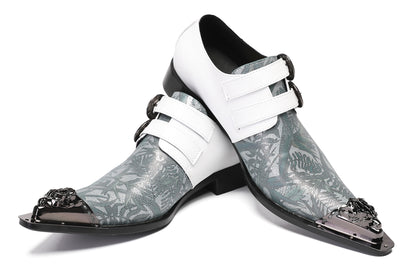 Mens Metal-Tip Toe Buckle Prom Slip On Western Loafers