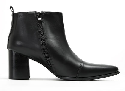 Mens Party Black Dress Skull Halloween Ankle Boots
