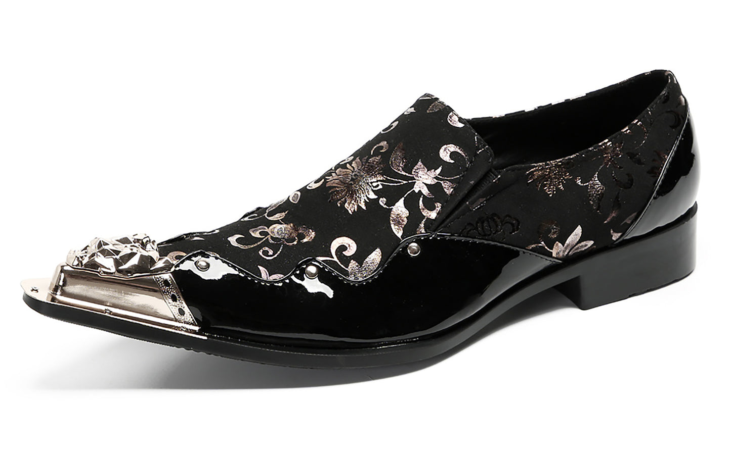 Mens Party Casual Black Dress Slip On Western Loafers