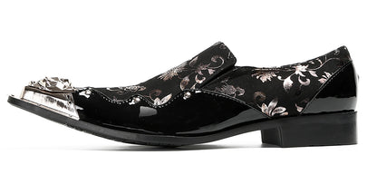 Mens Party Casual Black Dress Slip On Western Loafers