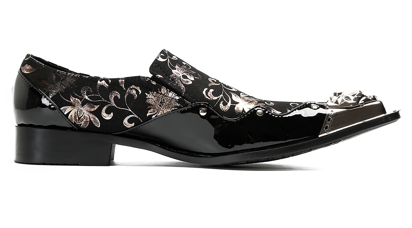 Mens Party Casual Black Dress Slip On Western Loafers