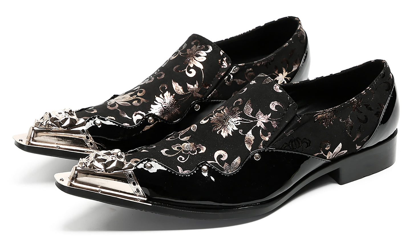 Mens Party Casual Black Dress Slip On Western Loafers