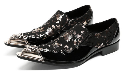 Mens Party Casual Black Dress Slip On Western Loafers