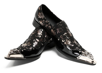 Mens Party Casual Black Dress Slip On Western Loafers
