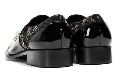 Mens Party Casual Black Dress Slip On Western Loafers
