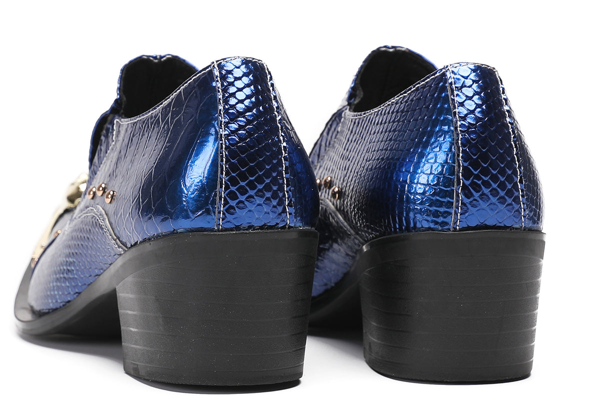 Mens Metal-Tip Toe Red Diamond Western Loafers