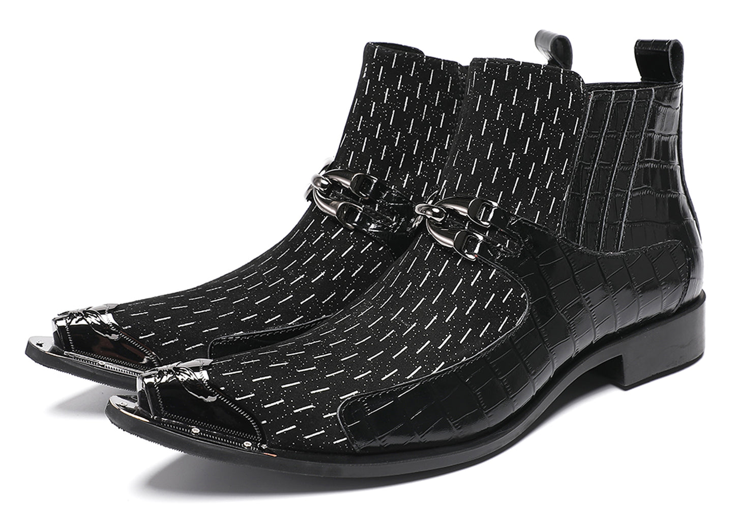 Mens Top-Grain Leather Party Dress Ankle Cowboy Western Boots