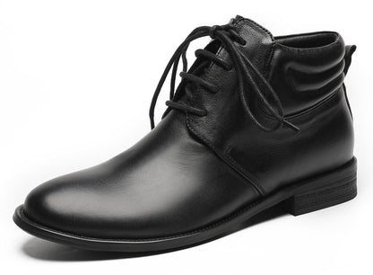 Mens Genuine Leather Dress Casual Ankle Oxfords Boots